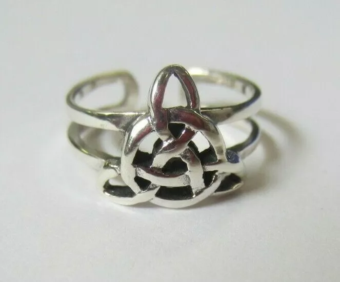 Sterling Silver Adjustable Toe Ring Celtic Design Solid 925 Fashion Jewelry T37