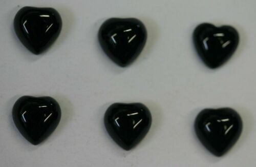 4pcs 12mm Natural Black Onyx Calibrated Heart Cabochon Gemstones Gems Jewelry