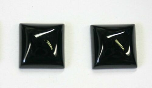 4pcs 12mm Natural Black Onyx Calibrated Square Cabochon Gemstones Gems Jewelry