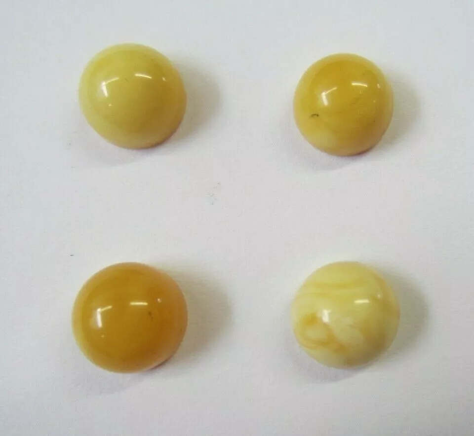 2pcs 7mm Natural Round Butterscotch Amber Cabochon High Quality Gemstones RARE