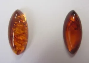 Natural Amber Marquise Cabochon High Quality Gemstones 6x14mm Jewelry Making