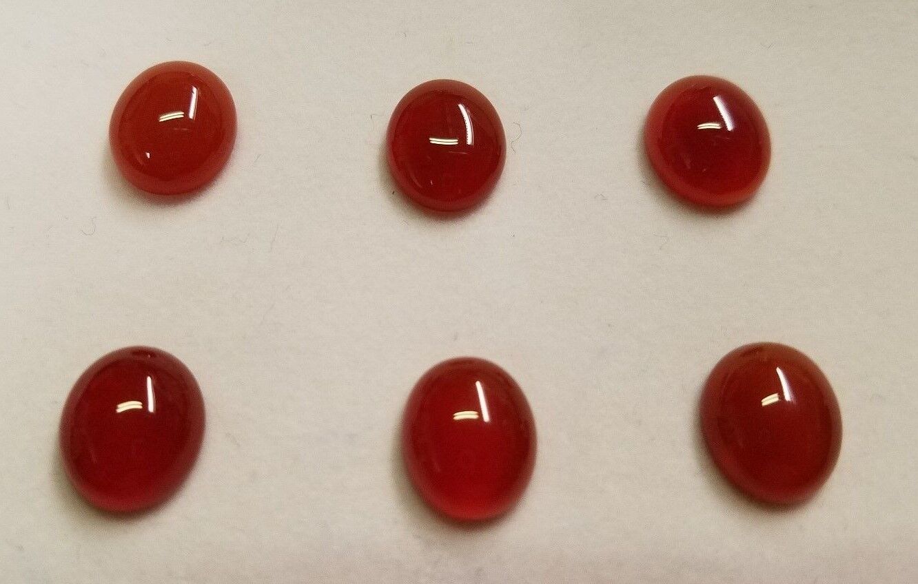 10pcs Carnelian Oval Calibrated Cabochon High Quality 6x8