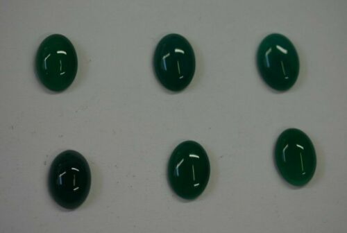 10pcs 4x6mm Natural Green Onyx Calibrated Oval Cabochon Gemstones Gems Jewelry