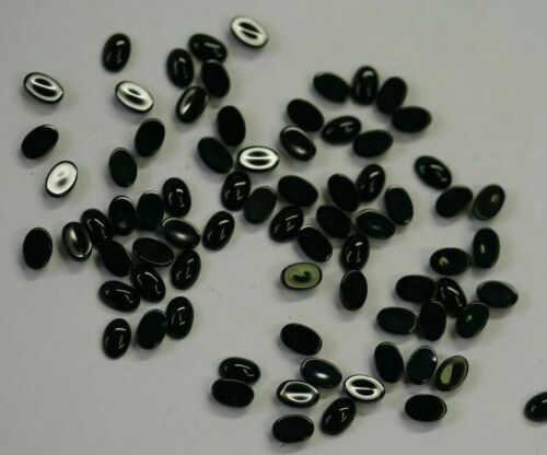 10pcs 8x10mm Natural Black Onyx Calibrated Oval Cabochon Gemstones Gems Jewelry