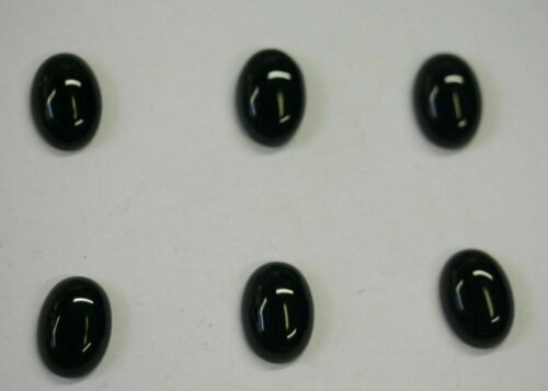 10pcs 8x10mm Natural Black Onyx Calibrated Oval Cabochon Gemstones Gems Jewelry