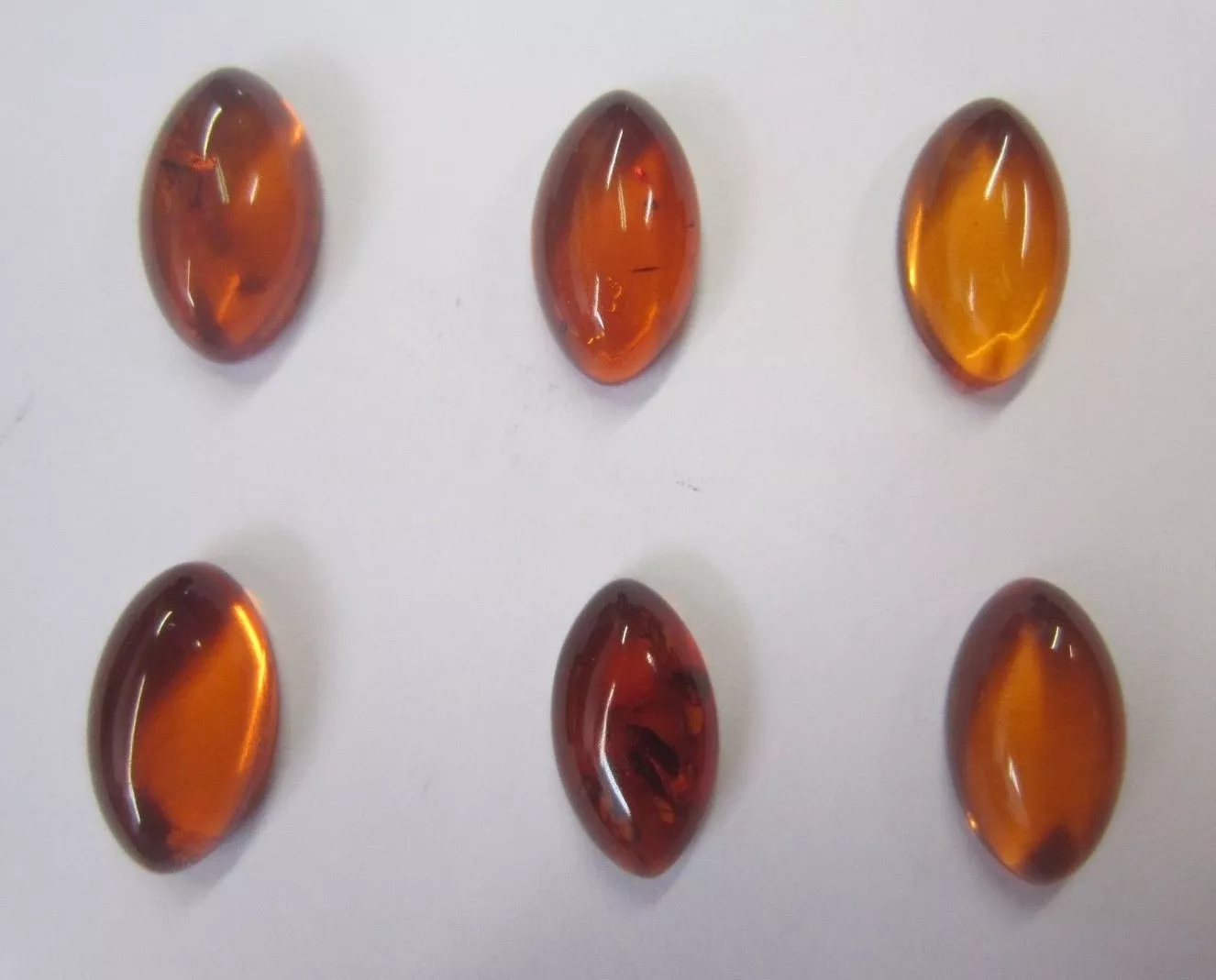 Natural Amber Marquise Oval Cabochon High Quality Gemstones 8x14mm Jewelry