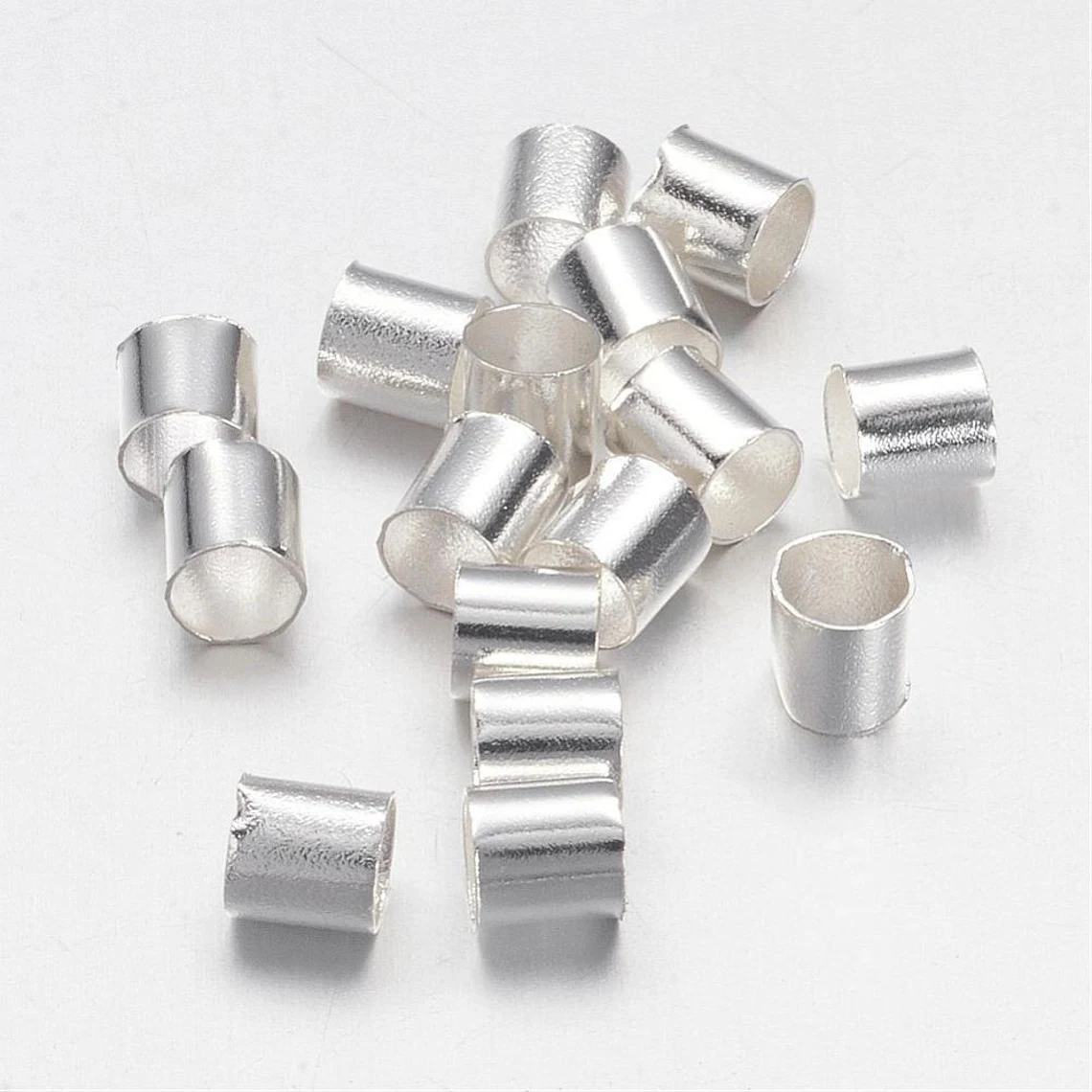 Sterling Silver Crimp Beads - 3 x 3