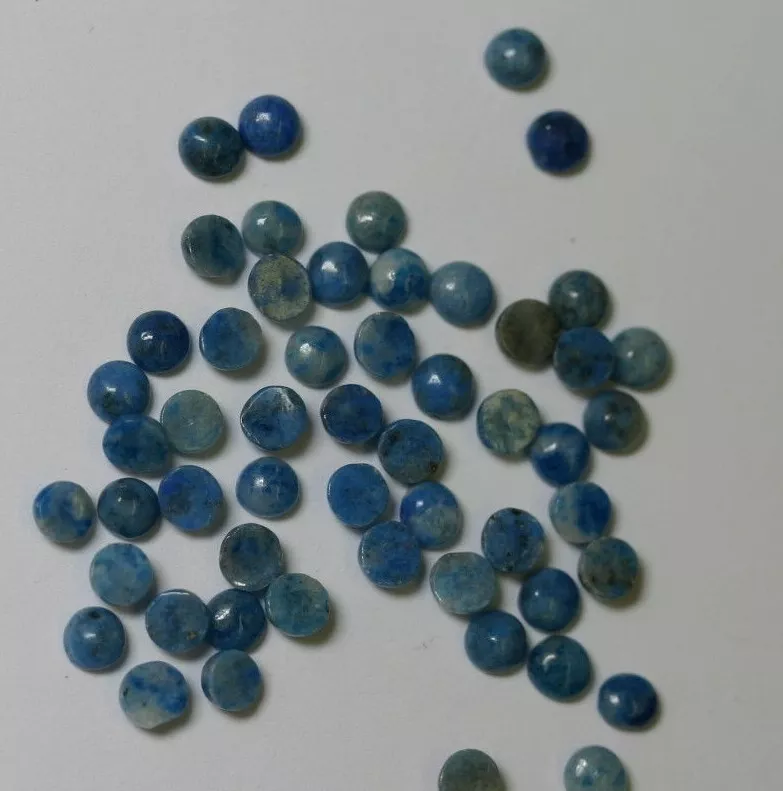 10 4mm Natural Denim Lapis Lazuli Round Cabochon Gemstone Gem stone Cab Blue