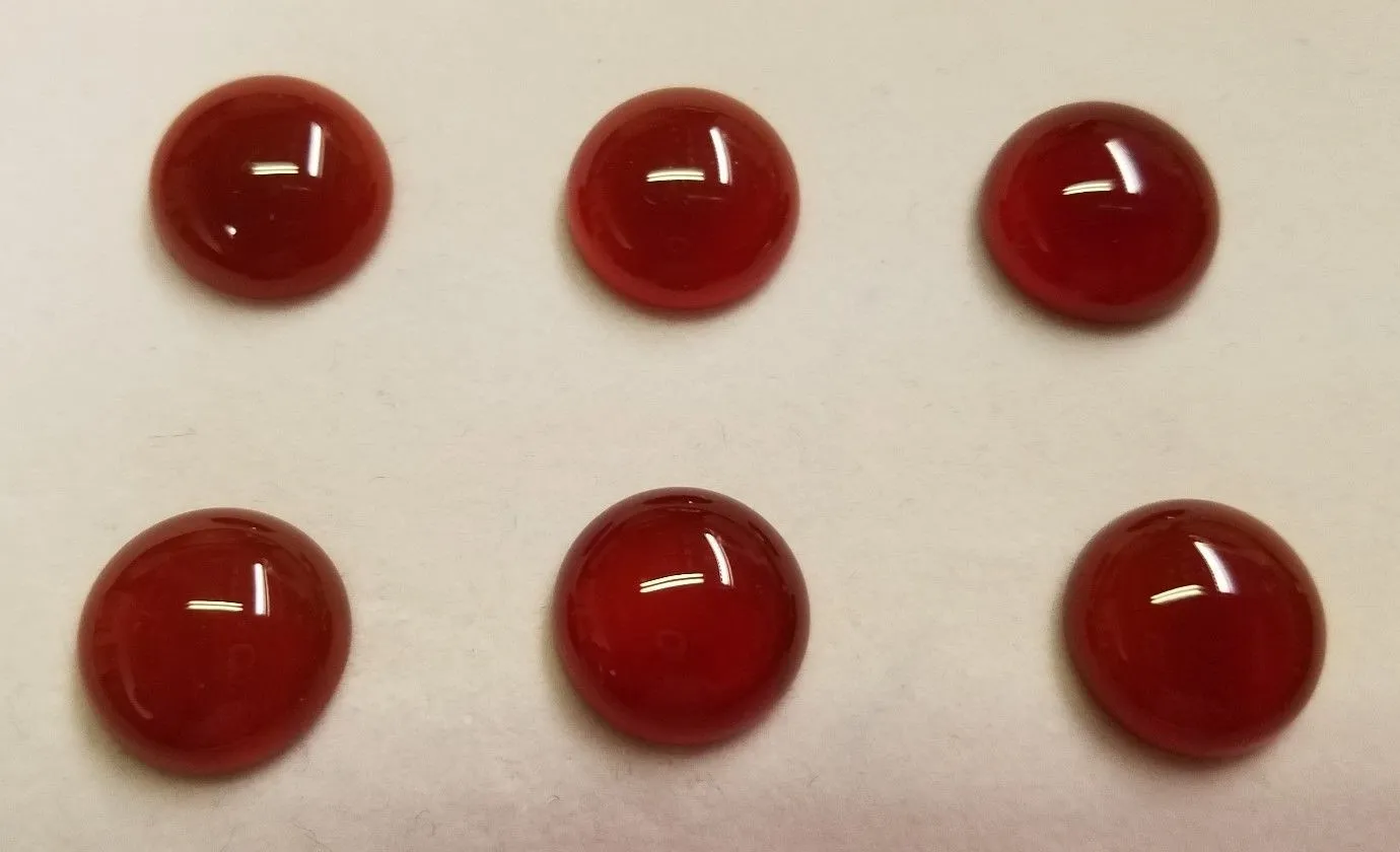 4pcs Carnelian Calibrated Round Cabochon 14mm