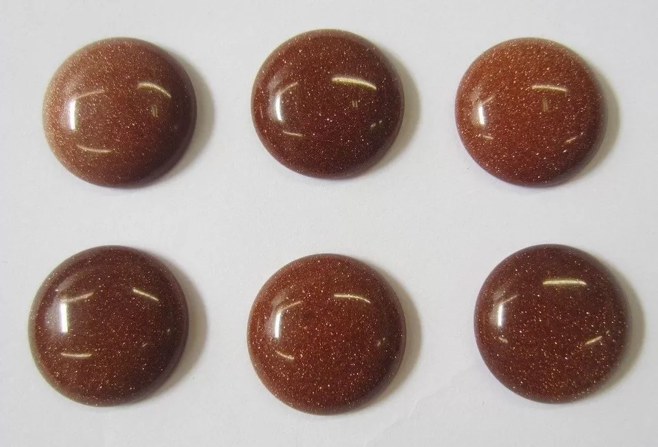 4pcs Goldstone Round Cabochon High Quality 20mm Gemstones Cabs