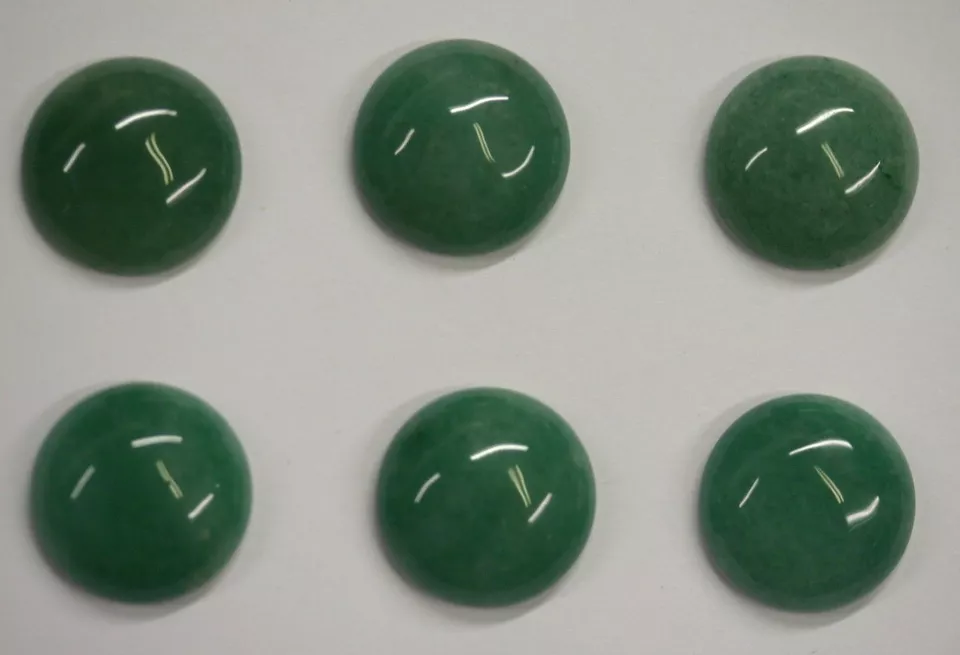 4pcs Natural Aventurine Green Round Calibrated Cabochon 14mm Gemstones