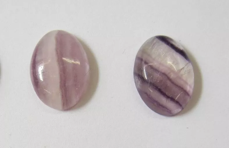 2pcs 13x18 13mm x 18mm Natural Fluorite Calibrated Oval Cabochon Gemstones