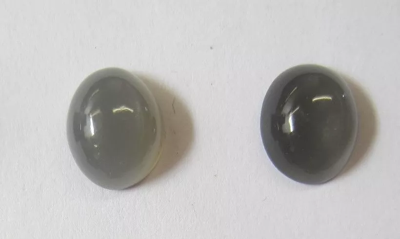 2pcs Natural Grey Gray Moonstone Oval Cabochon High Quality Gemstones 8x10mm