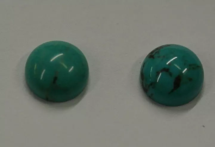 2pcs Natural Chinese Turquoise Round Cabochon 6mm Gemstones