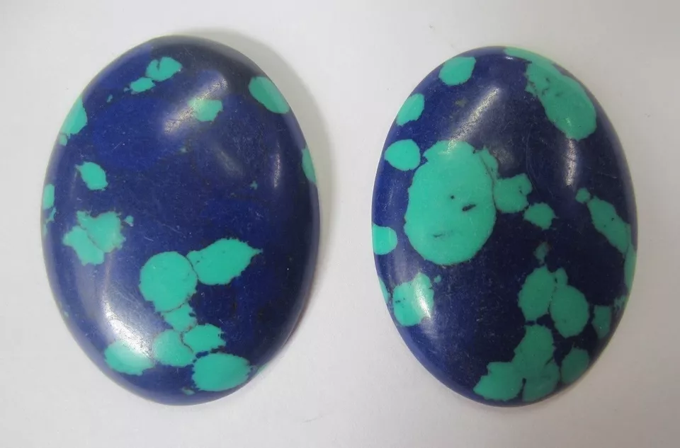 2pcs 30x40mm 40x30mm Azurite Malachite Oval Synthetic Cabochon Gemstones Resin