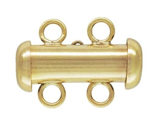 14K Gold Filled Tube Lock Clasps - 2 strand