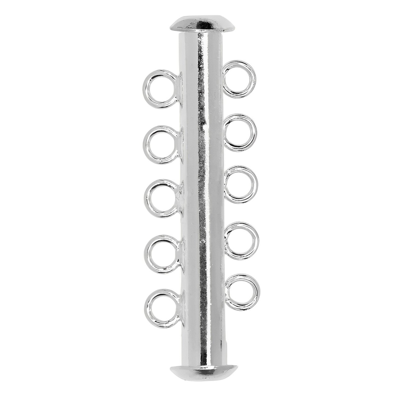 Sterling Silver Tube Lock Clasps - 5 strand