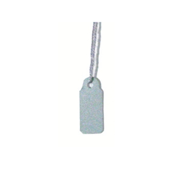 Deluxe Jewelry Tags W/string - Silver 8x20mm