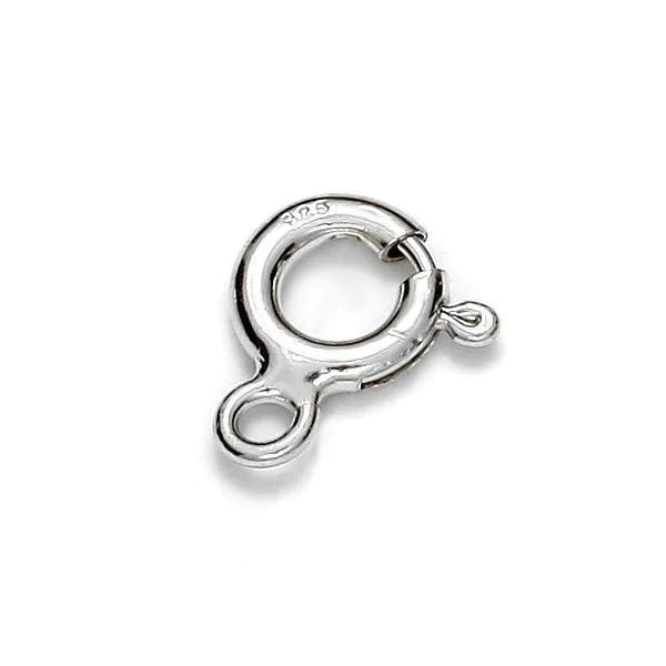Sterling Silver Spring Ring Clasps - 5.9mm