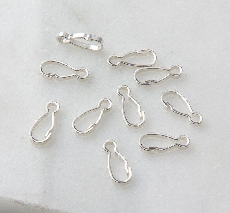 Sterling Silver Flat Wire Clasps - 5.3x12.2mm
