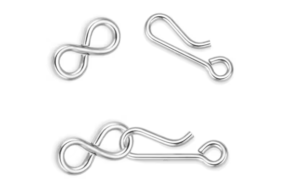 Sterling Silver Hook/Eye Clasps