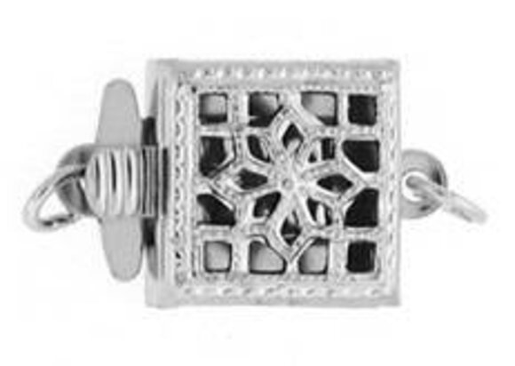 Sterling Silver Fancy Square Clasps - 8mm 1strand