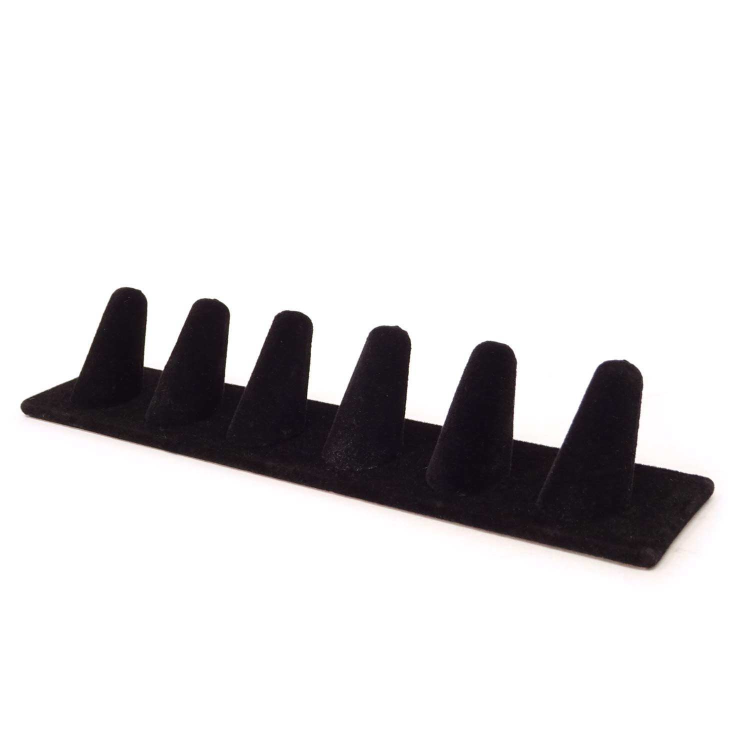 6 Finger Ring Display - Black Velvet