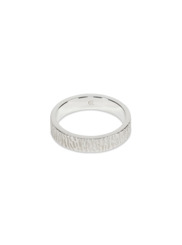 Sterling Silver Fancy Flat Textured Closed Ring - 21.5mm