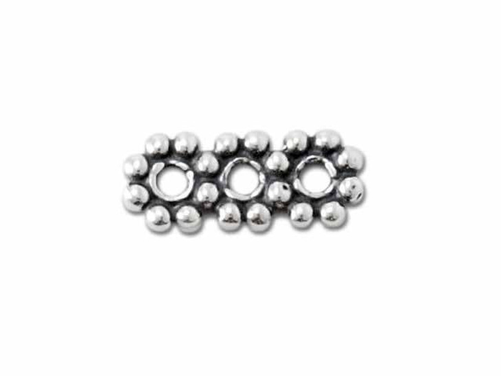Sterling Silver Daisy Spacers - 4mm 3 strand