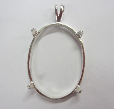 Sterling Silver Cabochon Mountings - 10 x 14mm