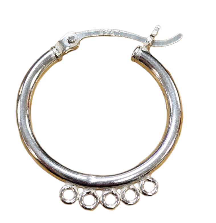 Silver Hoop Earrings w/Loop - 20mm w/ 5 Loops