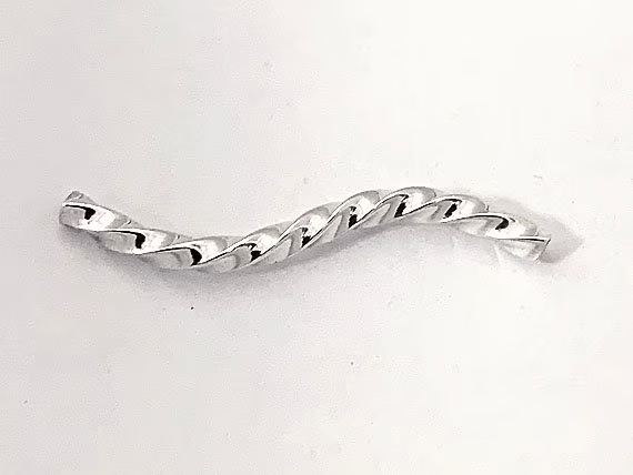 Sterling Silver Twisted Square S Tube - 1.5mm x 20mm