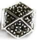 Sterling Silver Beads with Marcasite - 9.5mm x 11.3mm ( 4.7mm Hole )