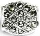 Sterling Silver Beads with Marcasite - 10.5mm x 12mm ( 6mm Hole )