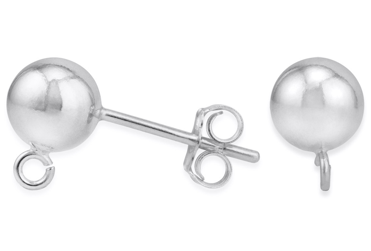 Sterling Silver Ball Posts - 3mm w/ Ring