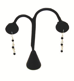 Double Drop Earring Display - Black Velvet