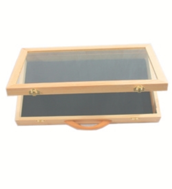 Wooden Box W/Glass Top