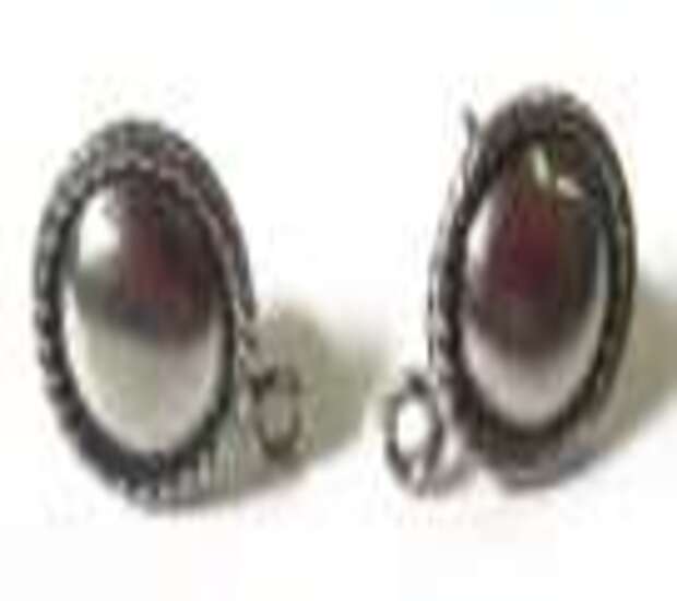 terling Silver Oxidized Earrings - 9.5mm