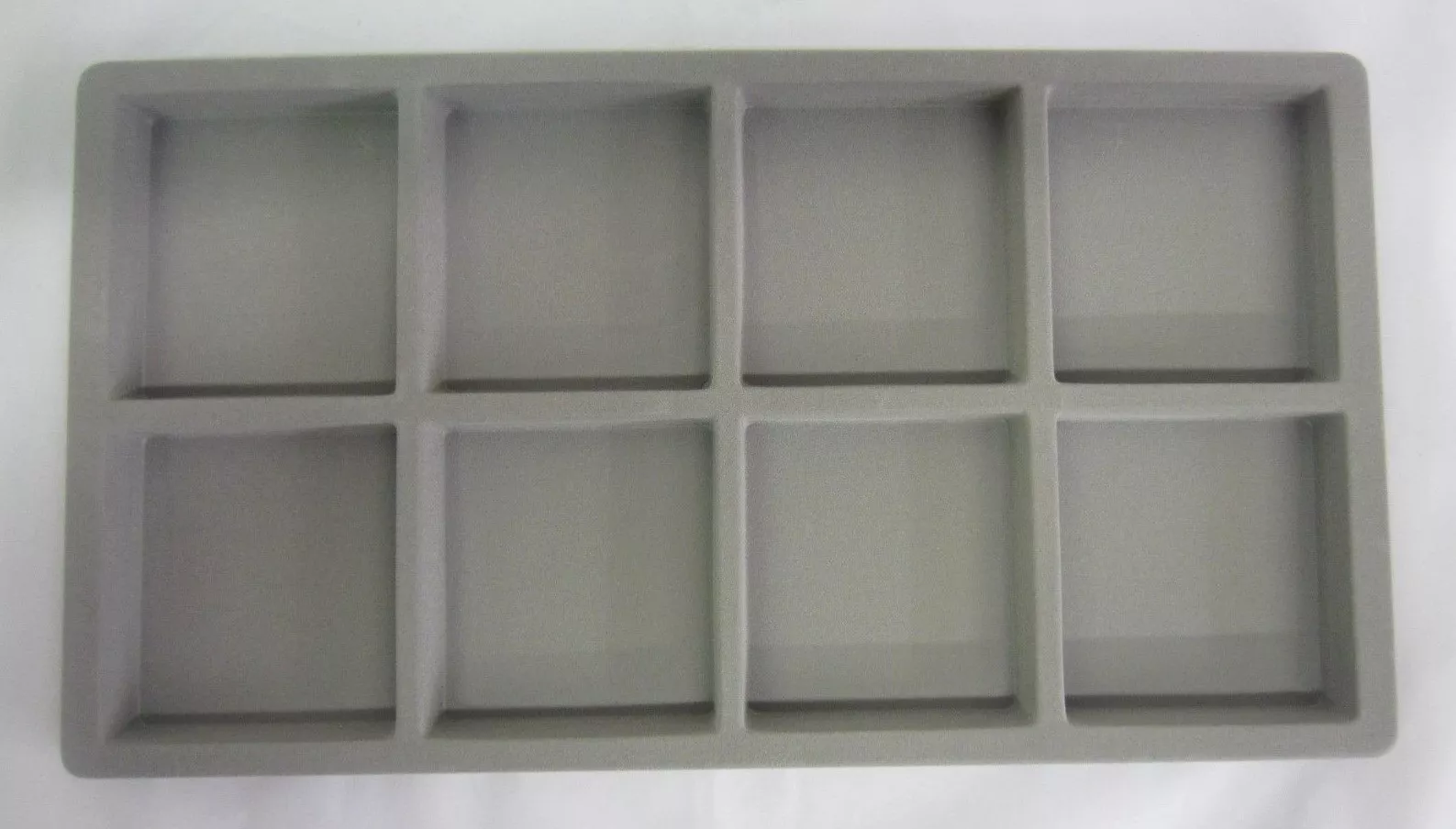 1pc Grey Flocked Compartment Display Slots Inserts for Jewelry Cases and Trays (8 slot)