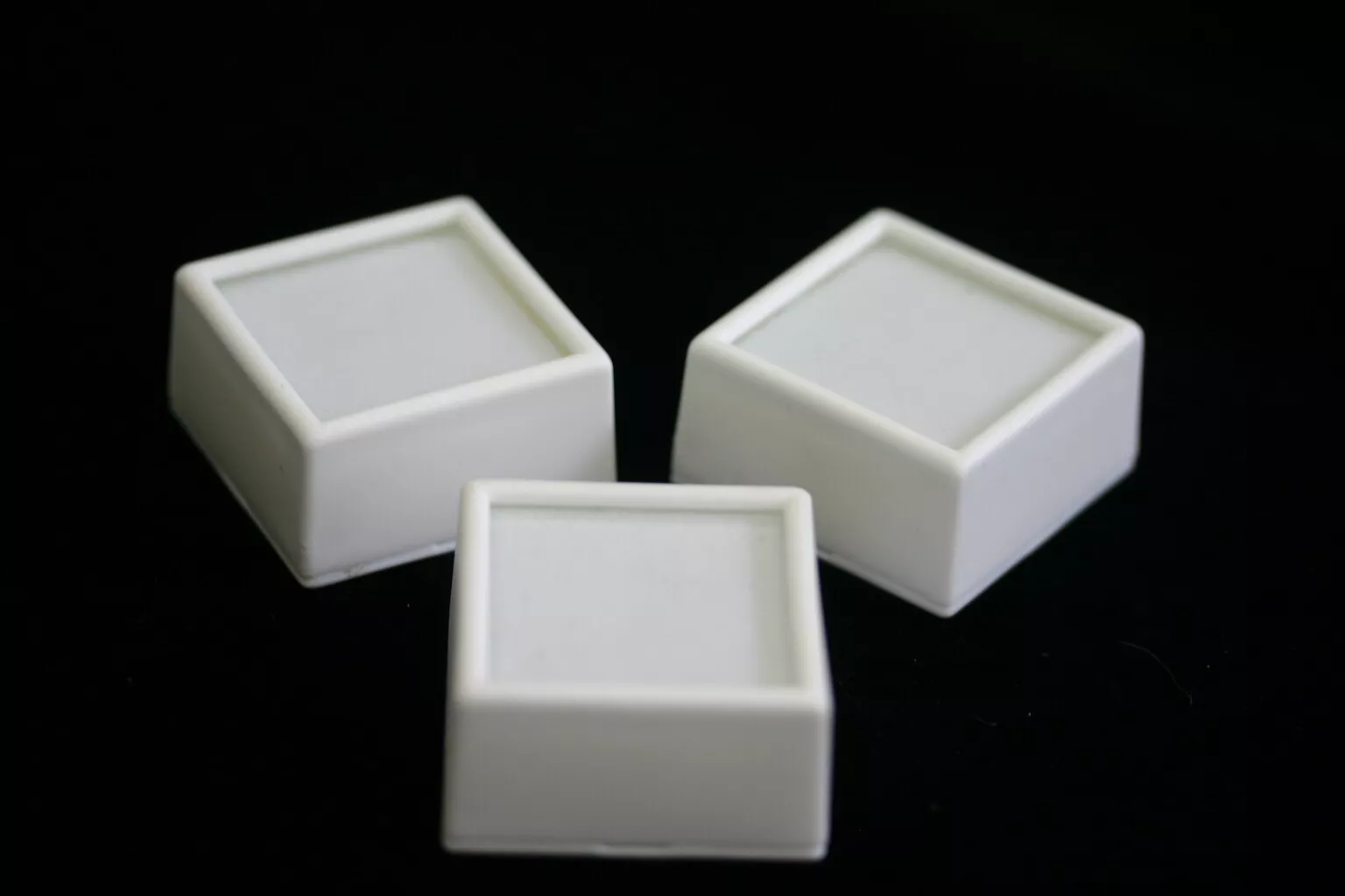 12 Glass top Square Gem Jars Box White Gemstones Coin White/Black Foam 1 1/2"