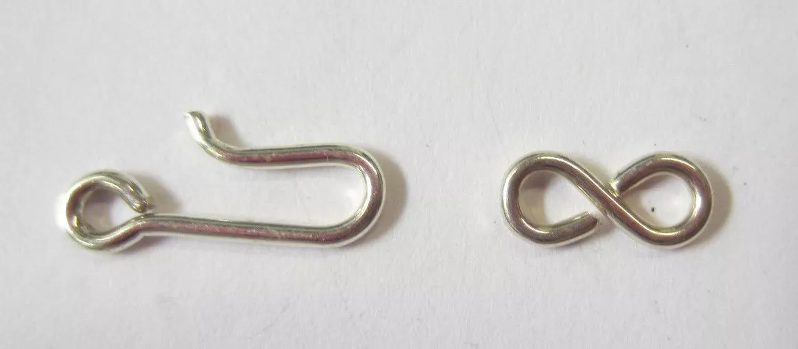 14mm Solid .925 Sterling Silver Hook and Eye Figure 8 Ring Connector