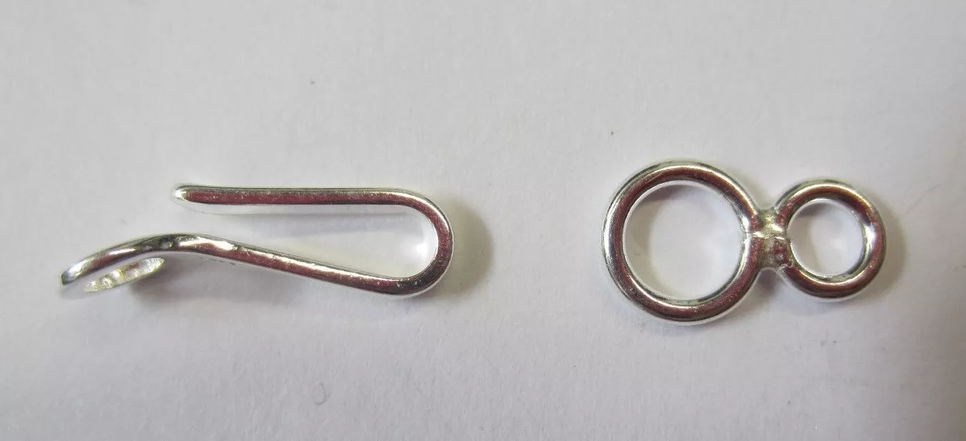 15mm Solid .925 Sterling Silver Hook and Eye Figure 8 Ring Connector