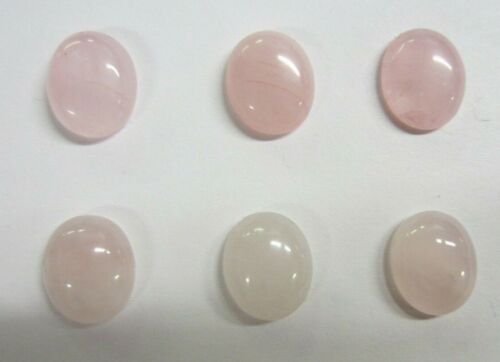 10pcs 13x18mm Natural Rose Quartz Calibrated Oval Cabochon Gemstones Cab Jewelry