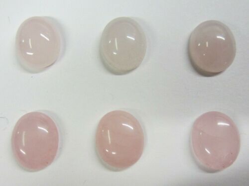 10pcs 5x7mm Natural Rose Quartz Calibrated Oval Cabochon Gemstones Gems Jewelry