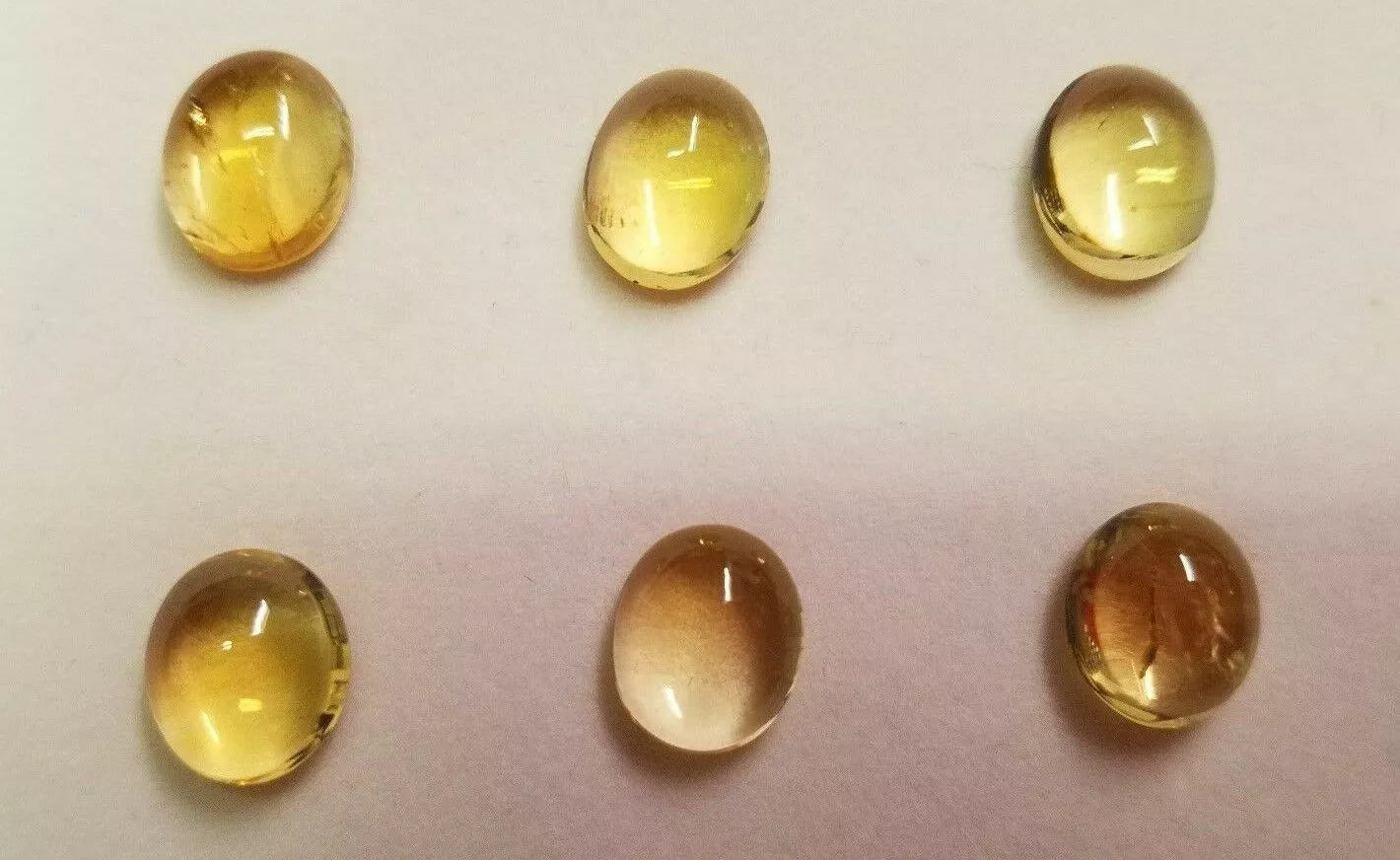 2pcs 6x8mm Natural Citrine Calibrated Oval Cabochons Cab Gems Gemstones Jewelry