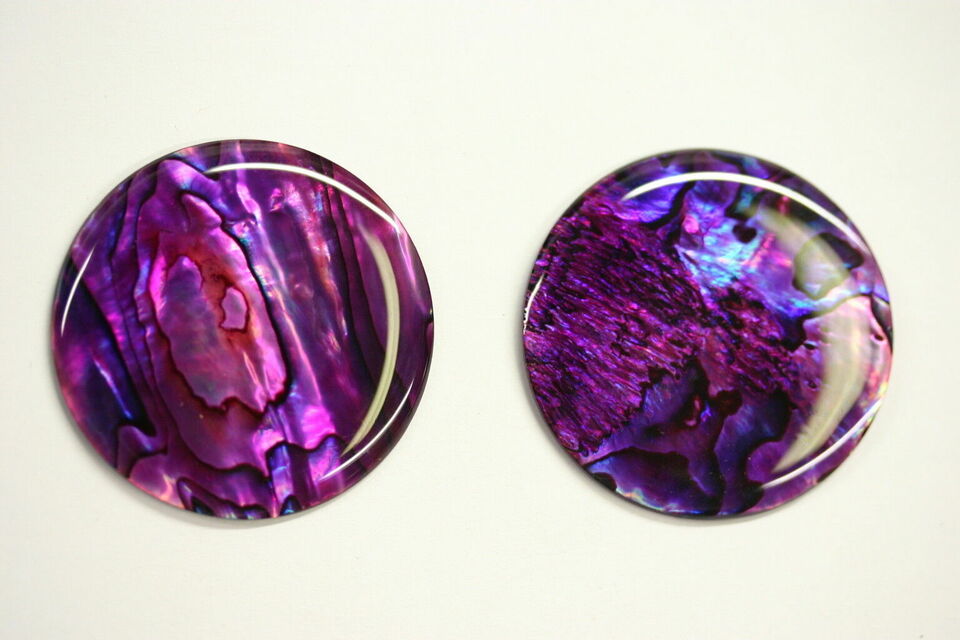 4pcs 8mm Natural Paua Shell Purple Calibrated Round Cabochon Gemstones Jewelry