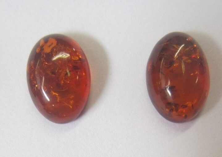 2pcs Natural Oval Amber Cabochon High Quality Gemstones 9x13mm 13x9mm