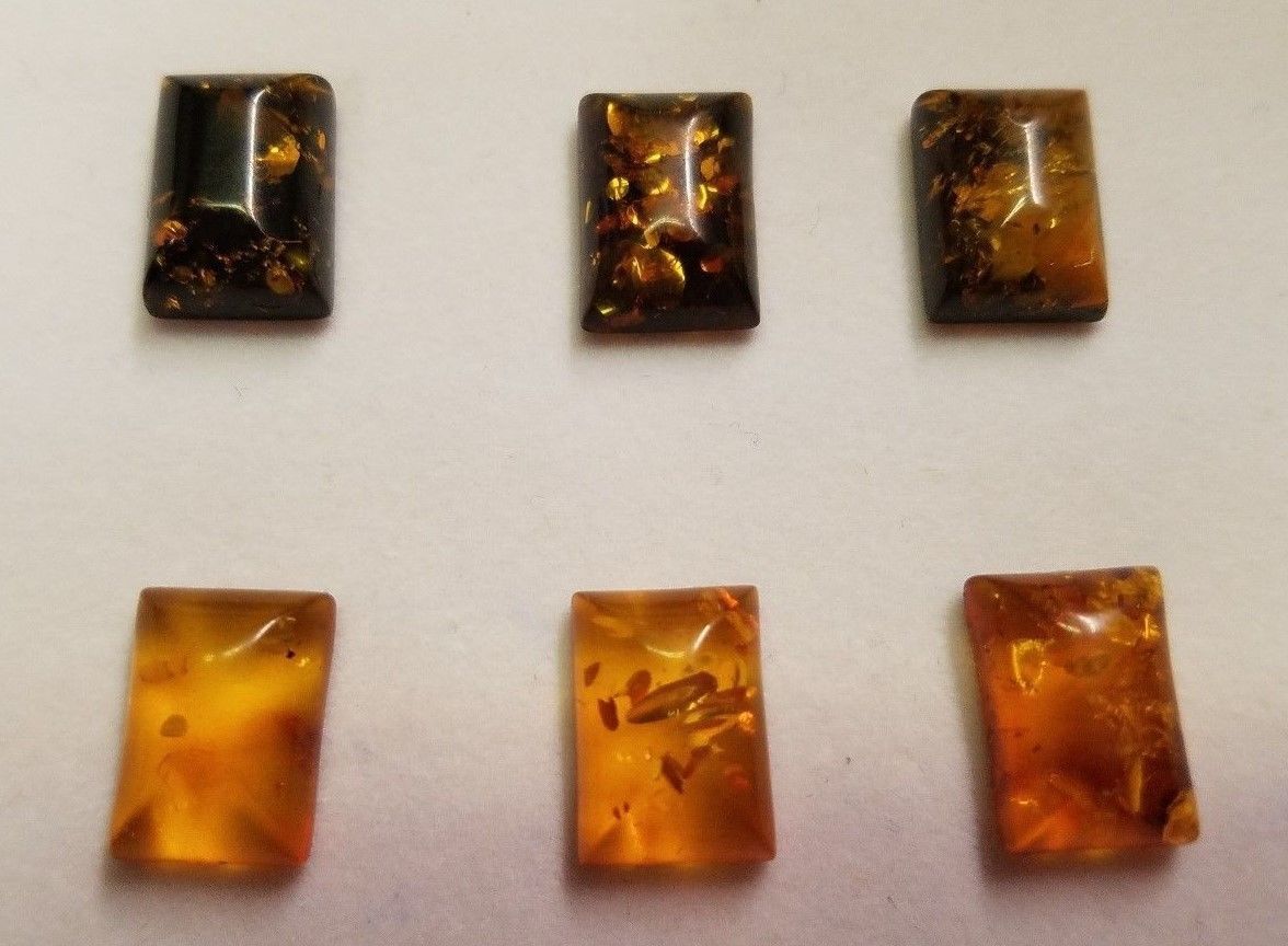 Natural Calibrated Rectangle Amber Cabochon High Quality Gemstones 8x12mm 12x8m