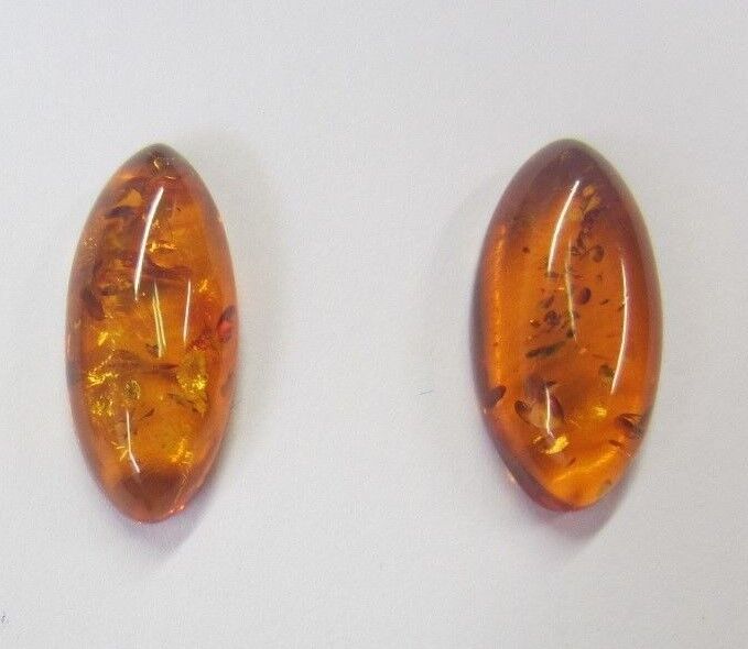 Natural Amber Long Oval Cabochon High Quality Gemstones 9x18mm Jewelry Making