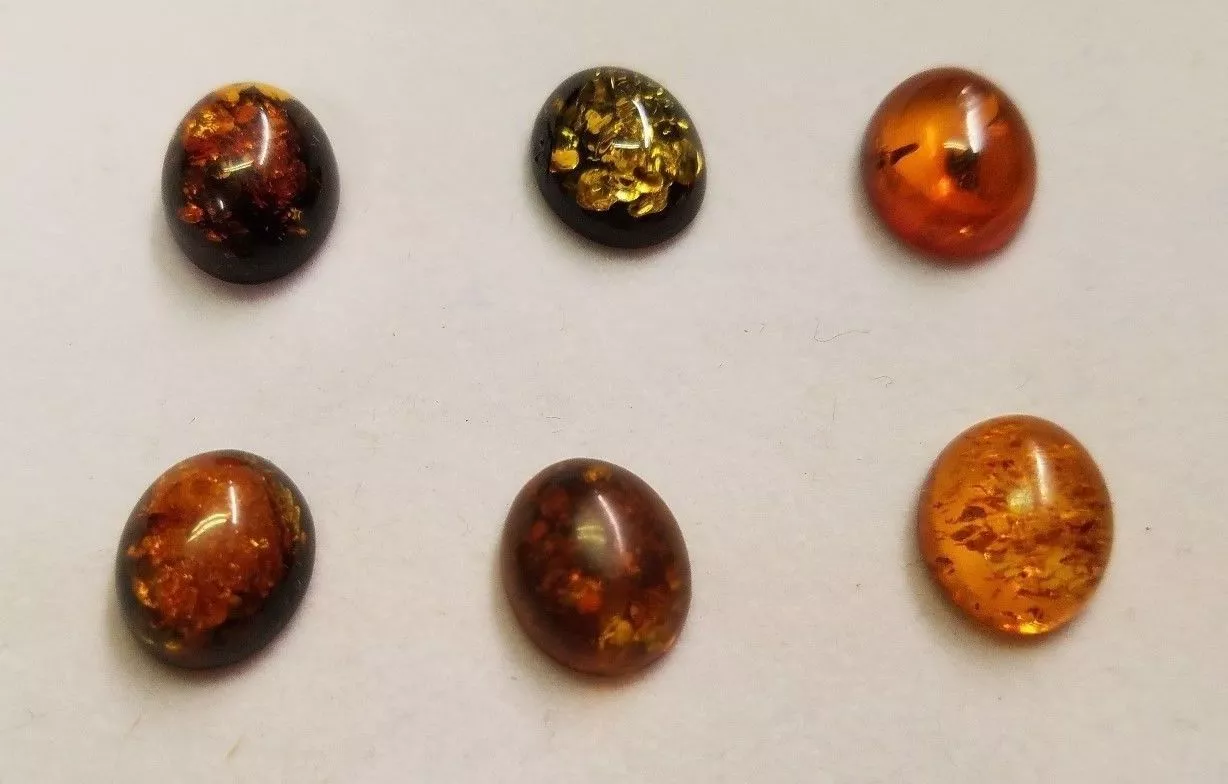 Natural Calibrated Oval Amber Cabochon High Quality Gemstones 12x16mm 16x12mm